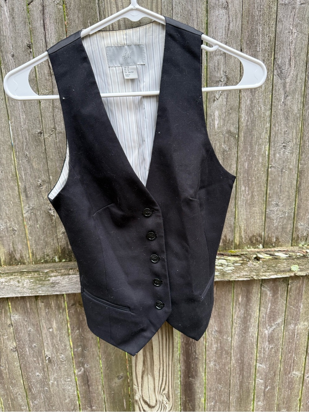 H&M Black Men's Tailored Waistcoat Vest